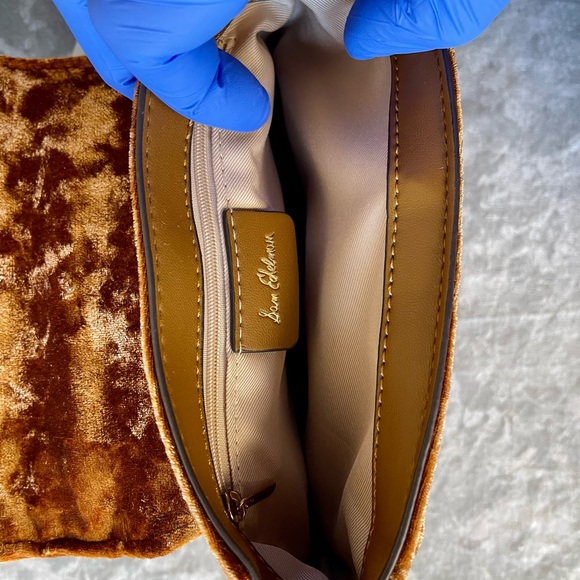 New Sam Edelman Gold Velvet Clutch Bag - Picture 5 of 16